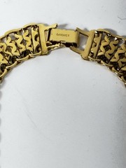 Vintage Monet Gold Necklace Signed 16” Gold Tone Matte Link Double Clasp