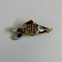Vintage Enamel Articulated Koi Fish Pendant