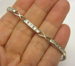 VTG FAS 925 Bracelet Sterling Silver Rhinestone Signed 7 inch