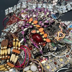 5 LB Junk Drawer Jewelry Lot Stuff Wear Repair Harvest vtg-now etc AS IS scrap Q