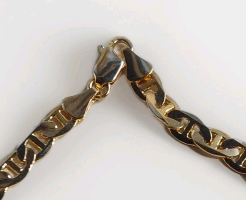 Beautiful Vtg 23″ GoldTone Ladies Necklace Anchor Style Chain w/Original Sheen