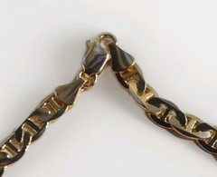Beautiful Vtg 23″ GoldTone Ladies Necklace Anchor Style Chain w/Original Sheen