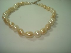 VTG Carolee Large PEARL Single Strand Faux Necklace SOUTH SEE look Carol Lee