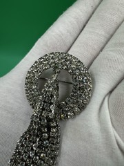 Vintage Weiss Brooch Pin Art Deco w/Dangles Fancy Clear Rhinestone Silver Tone