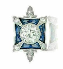 2Ct Art Deco Vintage Style Lab Created Diamond Engagement Ring 14K Gold Over Sil