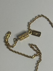 VTG Gold Tone Necklace Pink Rose Beads & Rhinestones Romantic Floral Jewelry 8″
