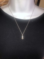 Judith Jack Sterling Silver Marcasite CZ Geometric Pendant Necklace 925 15.5 In