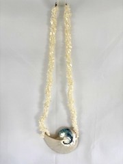 Mother of Pearl 3 Twisted Strand Nautilus Shell 10.5” Necklace w/Barrel Closure