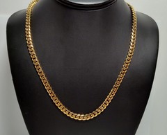 Wonderful 20″ Vint Genuine 18kgp Heavy Gold Plate Chain Link Necklace 5.7mm wide