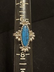 Vintage 1977 SARAH COV ‘Blue Cloud’ Adjustable Ring With Faux Turquoise Stone
