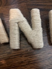 Twisted Rope Style Letter Pins S A N D Beige 3 1/2” for X-mas Stocking Or More