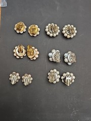 Lot Of 6 VTG faux pearl clip on earrings made in Japan please refer to photos