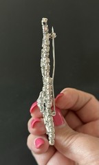 Sparkling Abstract Butterfly Flower Clear Rhinestone Brooch Unsigned 3.5”