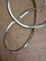 vintage italy Chain Necklace Silver Tone 15.5” W2