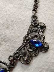 Vintage Coro Blue Rhinestone Collar Necklace