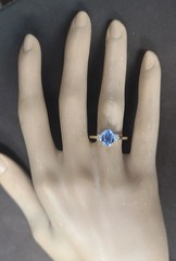 Vintage 14K Yellow Gold Engagement ring 1.55ct.Natural Blue Sapphire Oval Cut