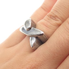 N&D ONDERDONK 925 Sterling Silver Vintage Modernist X Oxidized Ring Size 6.75