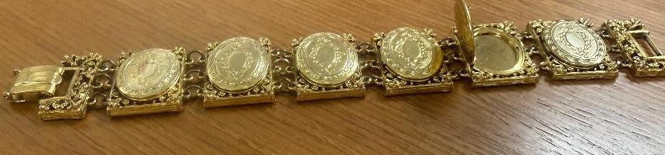 Vintage Arthur Pepper “ART” Filigree Locket Chain Bracelet