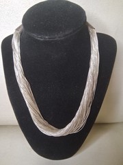AMAZING 100 Strand Liquid Silver Necklace 16in