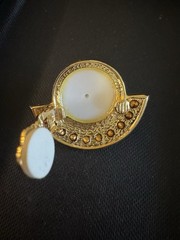 Vintage Delizza Elster Bijoux Terner Gold Tone Pearl 1980s D&E 80s Jewelry