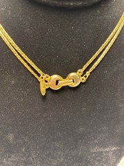 Necklace Long Multi Layer Chain Gold Tone Signed Interesting Large Clasp