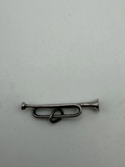 Vintage Bugle Sterling Silver Charm For Necklace Or Bracelet 925