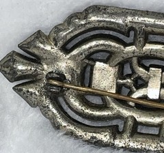Antigue Art Deco Baguette & Round Rhinestone Pot Metal BROOCH 2.5 in READ