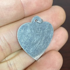 Vtg Unsigned Aluminum Sweetheart Heart Tag Charm or Pendant NO Engraving BLANK