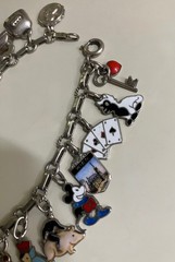 RARE VINTAGE AUSTRIA 800 SILVER ENAMEL LOADED CHARM BRACELET ESTATE FIND A+