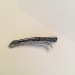 Reuven 925 Sterling Silver Filigree Cufflinks & Tie Bar Israel -3 Pc Set