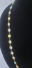 Vintage Aura Borealis Peacock Faceted Round Crystal Necklace Brilliant 35″ Long
