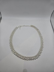 Vintage Silver Panther Link Necklace Wide Chain 20″ Classic Timeless Everyday