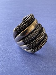 Vintage Signed BW .925 Sterling Silver & 14K Gold RARE Designer Ring