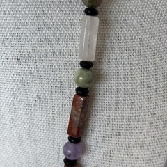 Vintage Semi-precious Natural Stone Necklace Barrel Clasp 24”