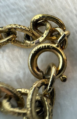 VTG brutalist chunky chain glass 70s 80s gold Necklaces STACK Lot -1 signed Avon