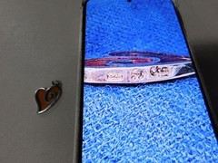 Jezlaine Sterling Silver Heart Swirl Orange Stain Glass Charm