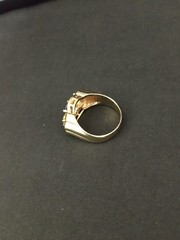 Ladies Vintage 925 Sterling Silver Gold-Tone Multi-Stone Ring – Size 10