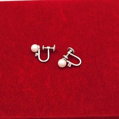 Vintage 1960s JMS 1/20 12k GF White Gold w/ Natural Pearl & Crystal Earrings