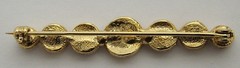 Classic Mid-Century Gold Tone Brooch Sparkly Pave Rhinestone Bar Pin Gift