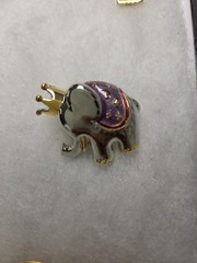 Vtg Danecraft silver gold tone Crown Elephant Pin
