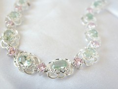 Sterling Silver 925 Mint Green Topaz Gemstone Tennis Bracelet 7.5″