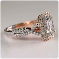 Art Deco Inspired Emerald Cut Lab Created Diamond 925 Silver Anniversary Ring