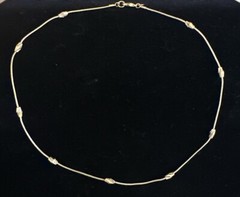 Vintage Lia Sophia Gold Tone Station Chain Necklace 18” Chic Everyday Layering