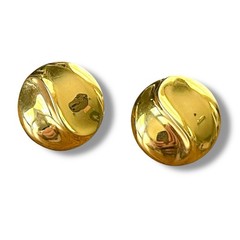 Vintage 1980s Trifari Earrings Gold Tone Swirl Button Post Back Signed Old Money