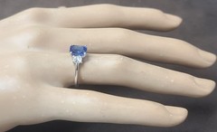 Vintage Platinum Engagement Ring 2.04CT.Natural Untreated Blue Sapphire GIA Cert