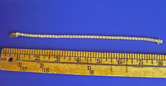 Sterling Silver Gold Wash CZ “S” Link Tennis Bracelet 7.5″ (To)