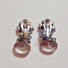Antique Style Art Deco Silver Tone Filigree Pink/Purple Cabochon jewelry Set
