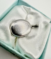 VTG Monogram Initial Etched Sterling Silver 925 Floral Locket Signed Tested Read