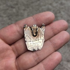 Celiane & Ron Dunetz Sterling Silver Enamel Shield Pendant