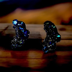 Vintage Weiss Signed Blue AB Crystal Earrings Gorgeous Estate Jewelry